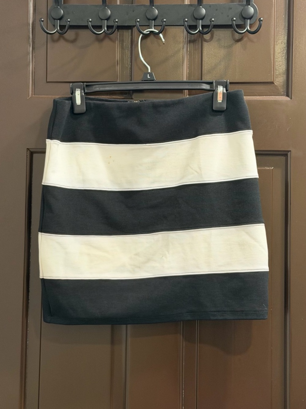 Xhilaration Black and White Striped Mini Skirt